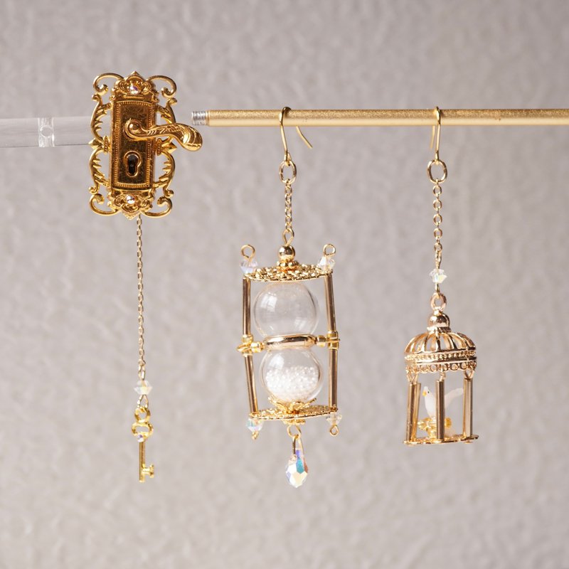 迷你三件组 耳环 - 耳环/耳夹 - 其他金属 金色