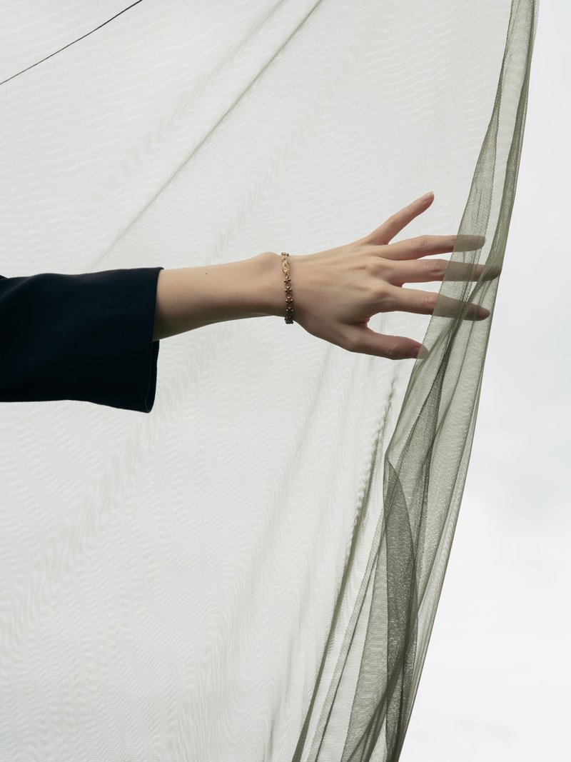 CYH-天然 巴西 金钛晶 黄铜 手链 - 手链/手环 - 铜/黄铜 金色