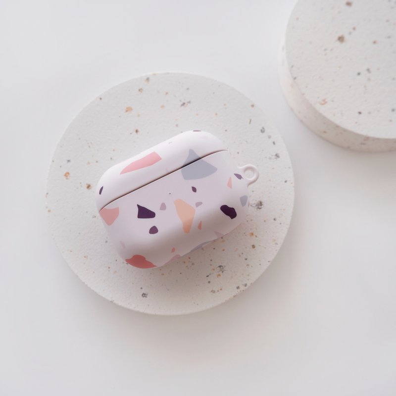 【FITZORY】设计师系列 磨石子色块  | AirPods壳 - 耳机收纳 - 塑料 白色