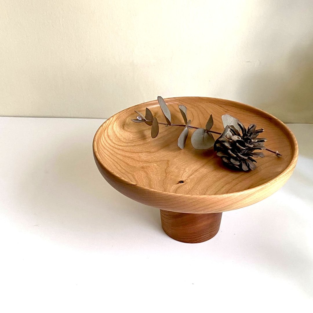 高台盘 Φ17.8cm - 浅碟/小碟子 - 木头 