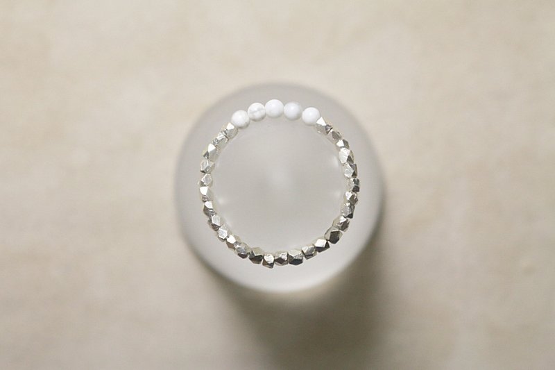 觅饰 mishivénus 白松石细软戒 925纯银 天然石 戒指  // vr007 - 戒指 - 宝石 白色