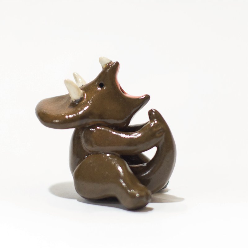 尻尻三角龙香插 - 摆饰 - 陶 咖啡色