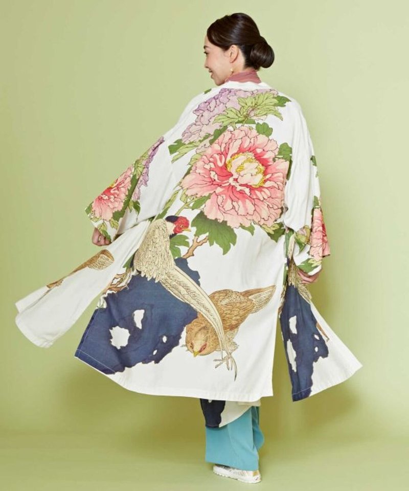 【热门预购】抗UV轻盈大胆花鸟浮世绘开襟罩衫羽织(3色)7IA-5109 - 女装休闲/机能外套 - 其他材质 