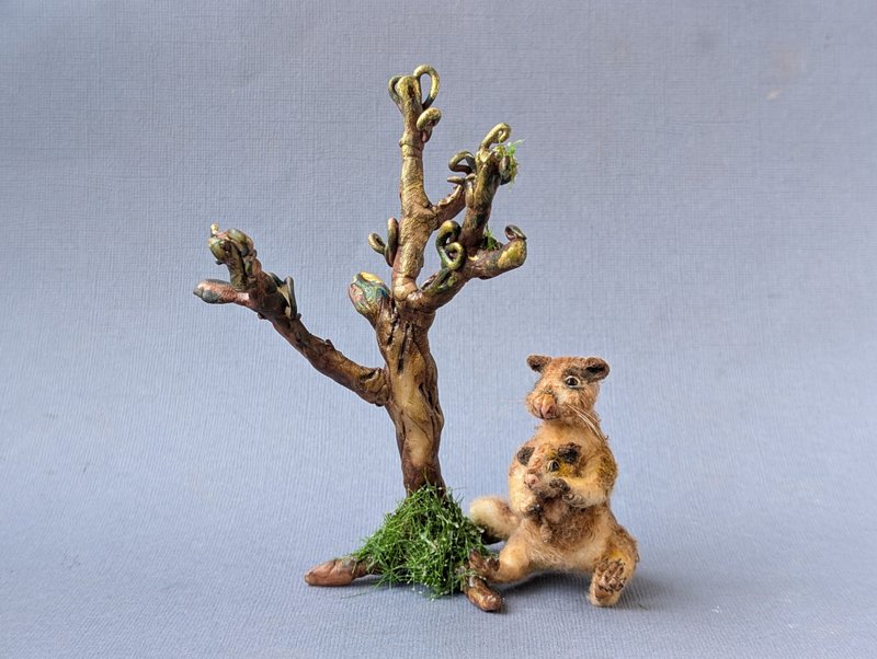 一群树袋鼠。 7厘米+2.8厘米 - 玩偶/公仔 - 其他材质 咖啡色