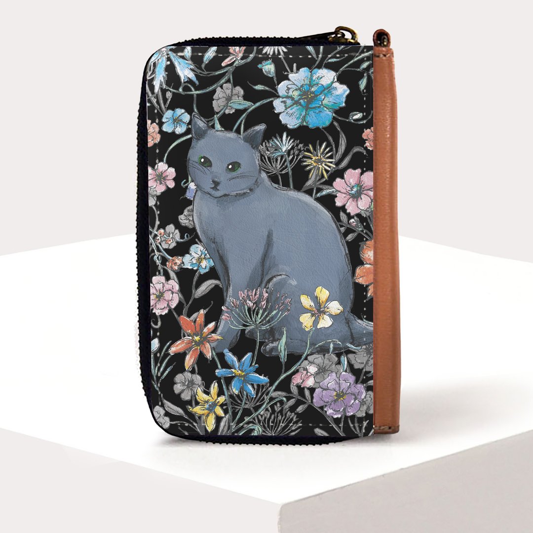 Coin &amp; Pass Case  Russian Blue - 皮夹/钱包 - 人造皮革 