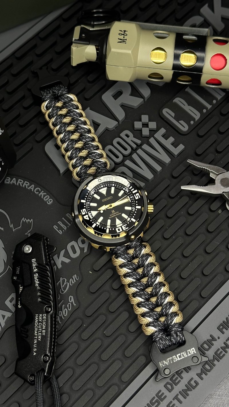 【定制】Knit&Color.伞绳手作-伞绳表带/Paracord watchband - 表带 - 尼龙 