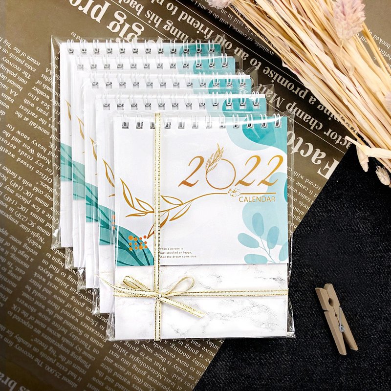 大理石纹2022年小桌历-婚礼小物-探房礼-桌上礼-送客礼-婚礼布置 - 年历/台历 - 纸 多色
