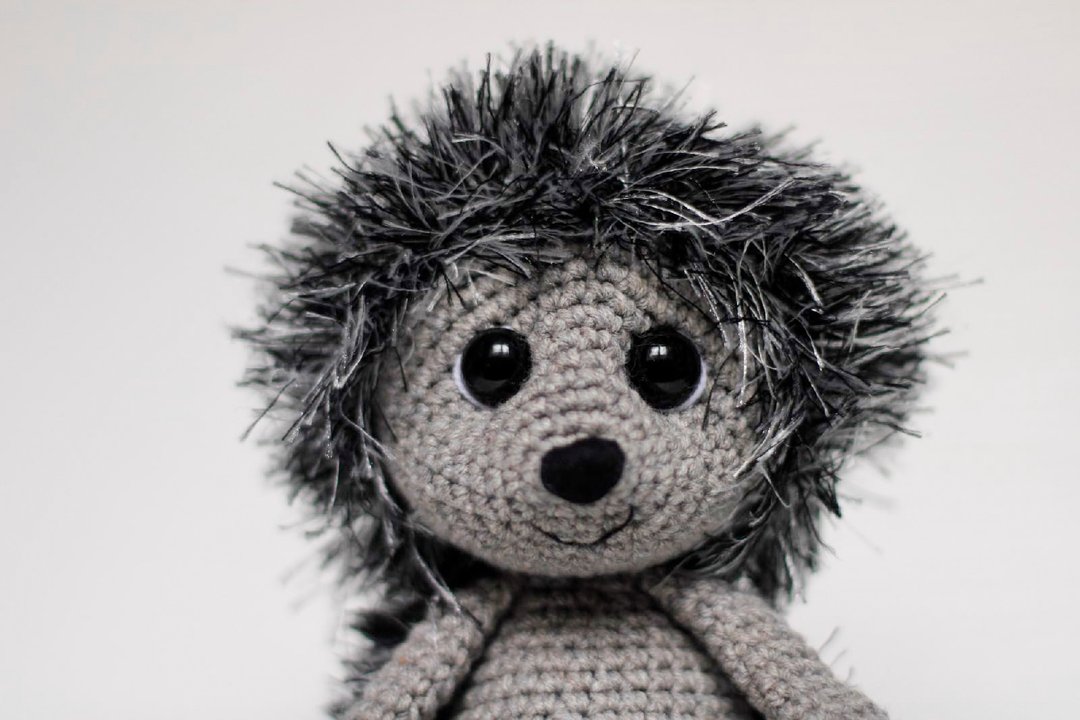 Hedgehog toy, cute plush hedgehog, plush toy hedgehog, gray hedgehog - 玩具/玩偶 - 棉．麻 灰色