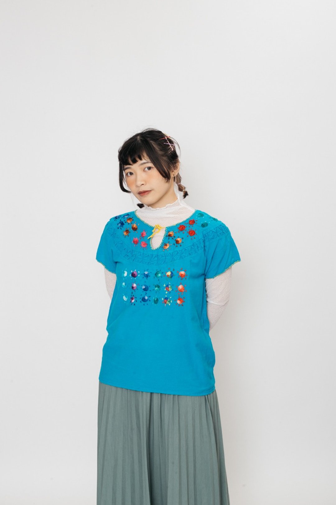 民族刺绣上衣.Embroidery Folk Blouse【初恋贩卖所】A1075 - 女装上衣 - 棉 