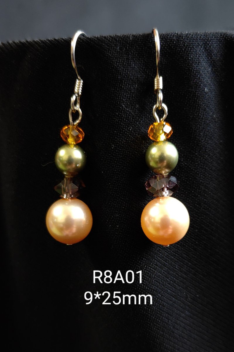 *我是设计*R8A01施华洛世奇水晶.珍珠耳环 - 耳环/耳夹 - 珍珠 