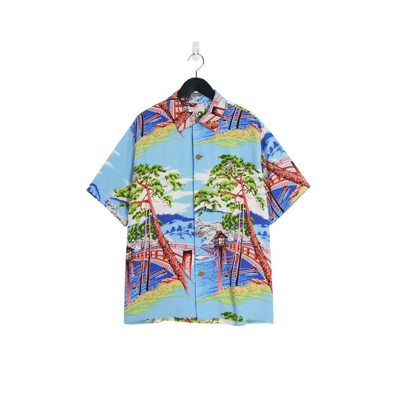A·PRANK :DOLLY :: 品牌SUN SURF水蓝色街景和柄花衬衫(T806130) - 男装衬衫 - 棉 蓝色