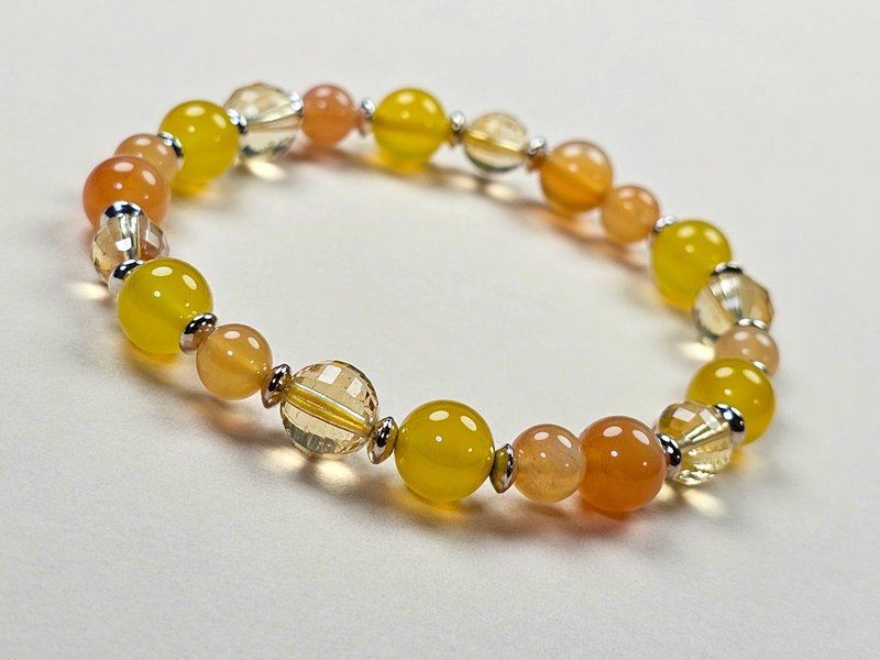 五行喜土能量手串 ( 附加基本八字命书 ) - 手链/手环 - 宝石 橘色