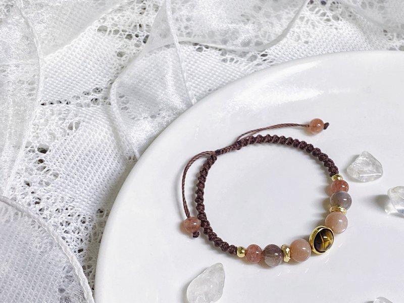 晨光冉冉|黄虎眼、骨干太阳、金太阳、橙月光 - 手链/手环 - 水晶 橘色