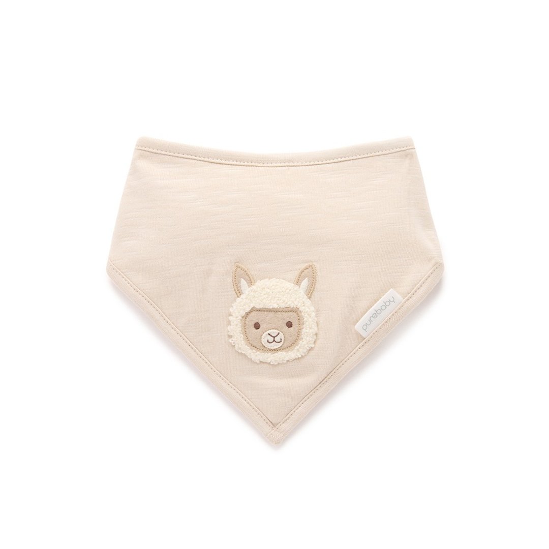 澳洲Purebaby有机棉 婴儿领巾围兜/口水巾 米色羊驼 - 围嘴/口水巾 - 棉．麻 