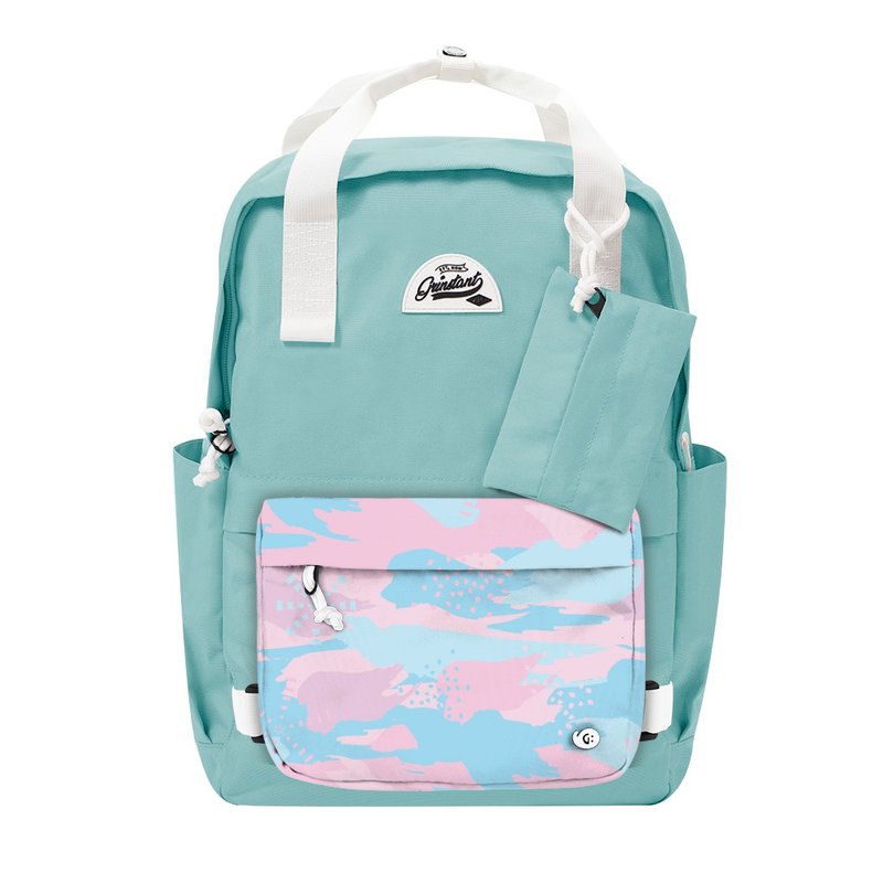 Grinstant混搭可拆组式15.6寸后背包 - 梦幻系列 (浅蓝配迷彩粉) - 后背包/双肩包 - 聚酯纤维 