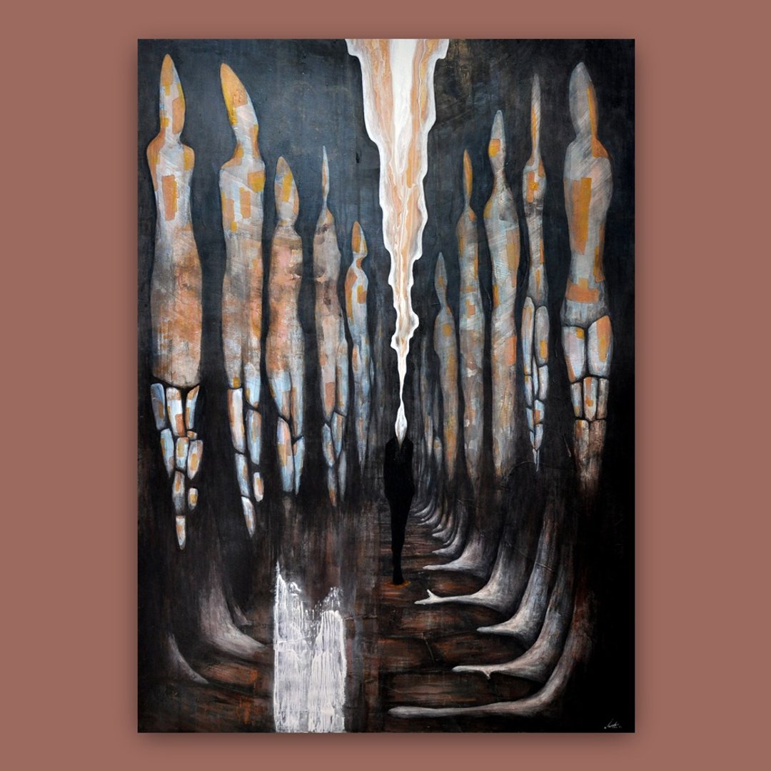 古老的制约-灵魂的暗夜 /艺术挂画 /抽象画 /灵魂画作 /装饰画 - 海报/装饰画/版画 - 颜料 黑色