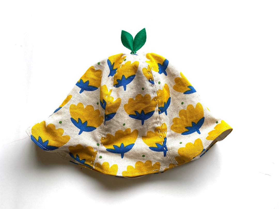That's bigger and bigger Leaf hat Yellow flower - 婴儿帽/发带 - 棉 黄色