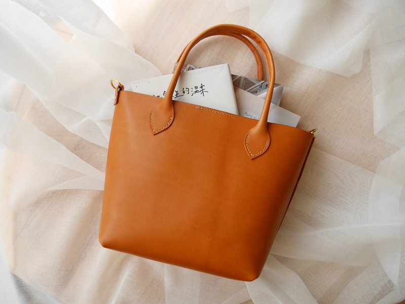 手提包_植鞣牛皮手工制作 - 手提包/手提袋 - 真皮 