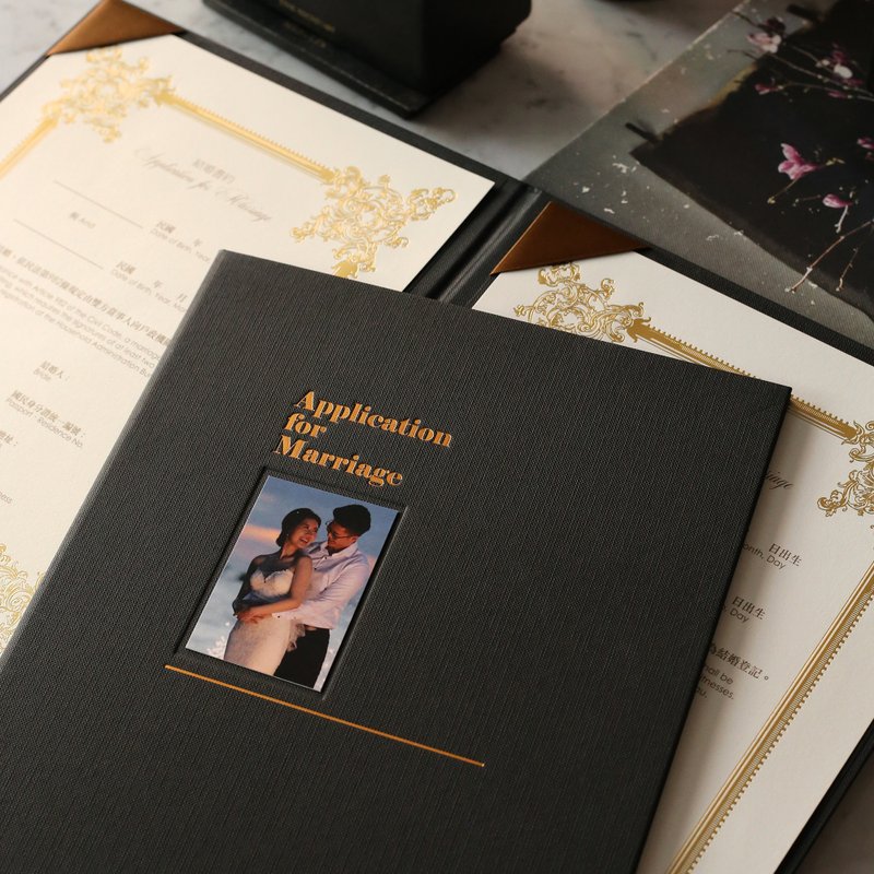 结婚书约套组/经典砚黑色 (赠送烫金书约纸)【快速出货 - 婚礼誓言书 - 纸 黑色