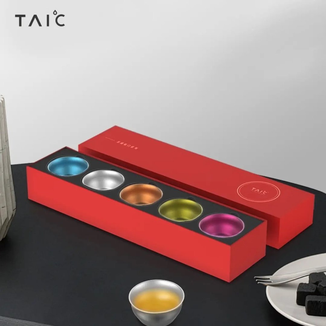 TAIC 太可 纯钛玲珑杯 五福礼盒 - 茶具/茶杯 - 其他材质 多色