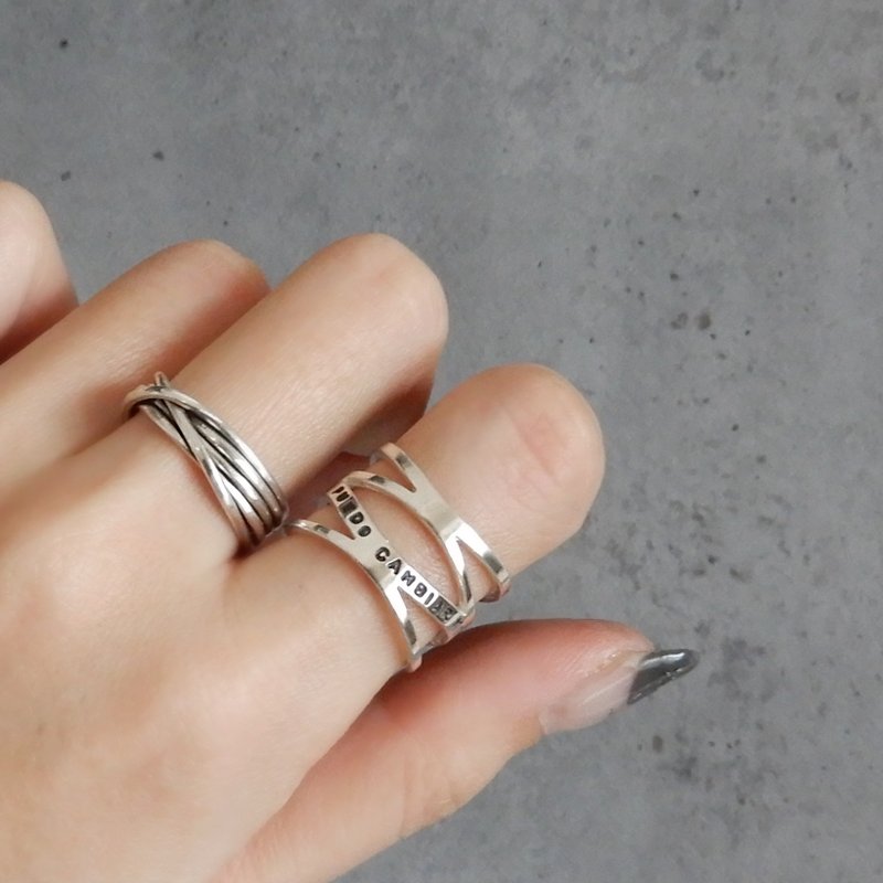 【可调式】粼粼海浪戒指 / 银色 R049 - 戒指 - 纯银 银色