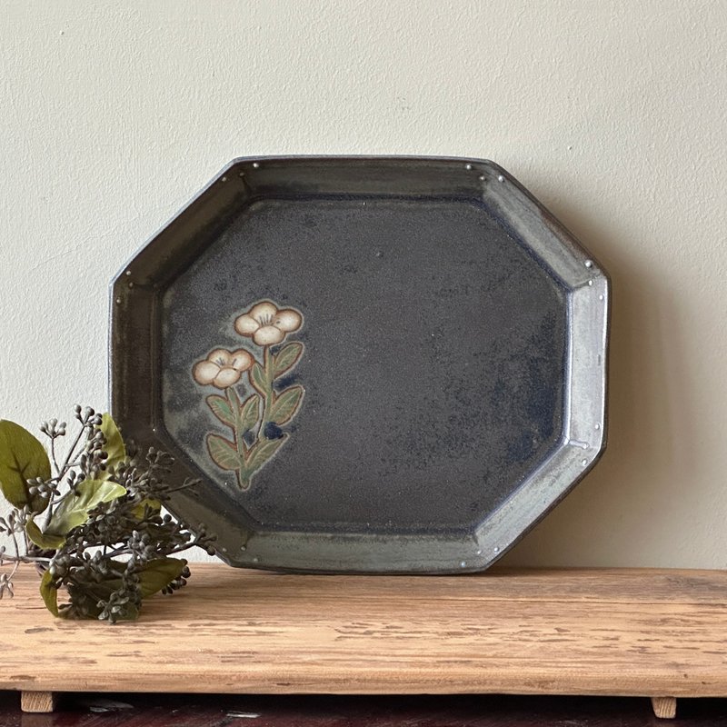 暧暧内含光系列 海蓝 八角器皿 陶盘 餐皿 - 盘子/餐盘/盘架 - 陶 