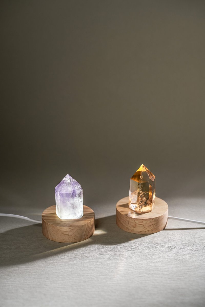 华光-藏晶阁| 水晶柱灯 | 木底LED灯 - 灯具/灯饰 - 木头 
