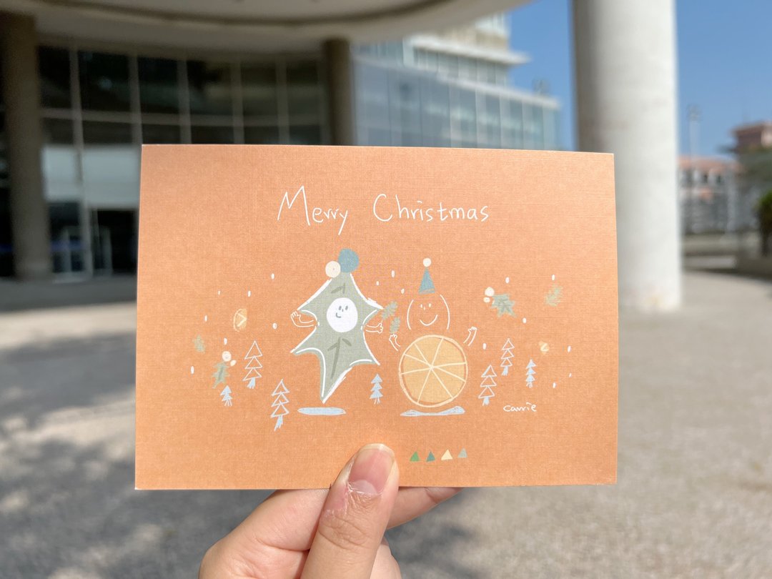 圣诞快乐快乐 / 圣诞卡 Carrie Xmas Card - 卡片/明信片 - 纸 橘色