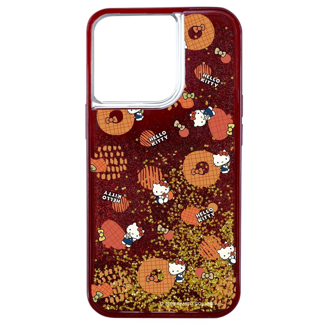 红丝绒流沙 HelloKitty 甜甜圈蝴蝶结 iPhone 15 14 13 Pro Max - 手机壳/手机套 - 环保材料 黑色