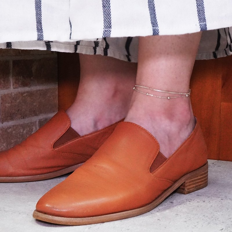 925纯银脚链 银河 脚踝链 双层设计 女生脚链 女生礼物 - 脚链/脚环 - 纯银 银色