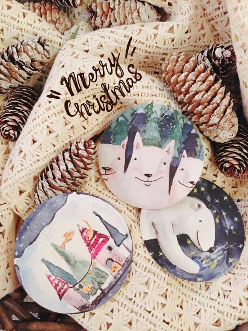 圣诞卡片 圆形卡片 五入 - 卡片/明信片 - 纸 多色