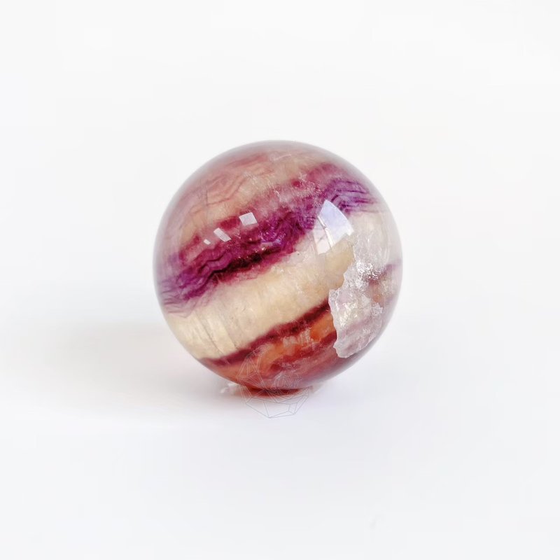 蜂蜜薰衣草 萤石球 彩虹光 彩虹光 黑31 - 摆饰 - 半宝石 多色
