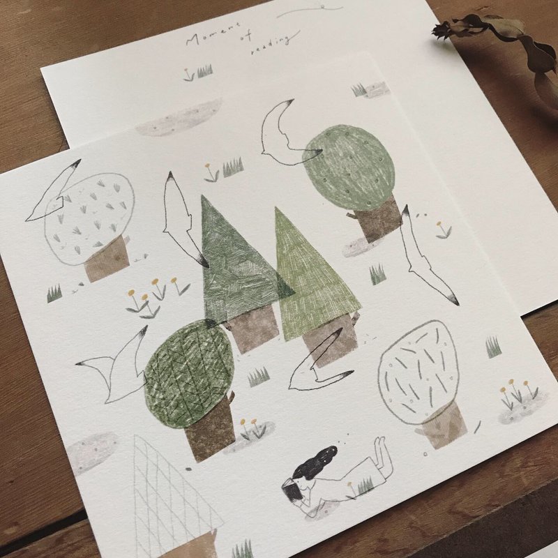 阅读的瞬间 - 明信片 - 卡片/明信片 - 纸 