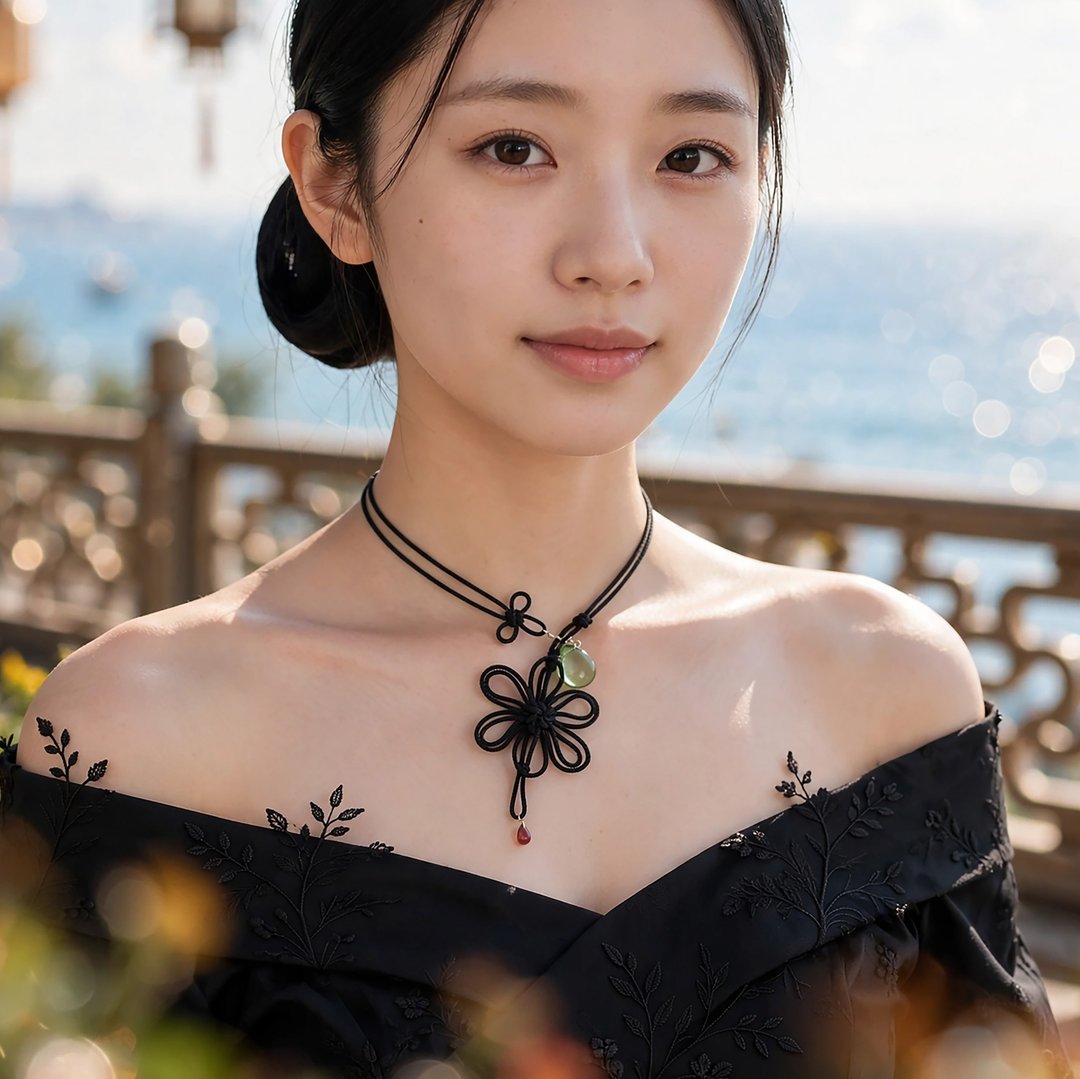 颈链 带来舒适感与亲近感 - 颈链 - 玻璃 黑色