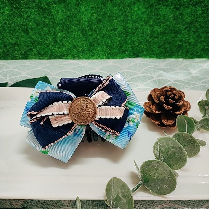 和风抓夹鲨鱼夹香蕉夹弹簧夹 - 发饰 - 其他材质 蓝色