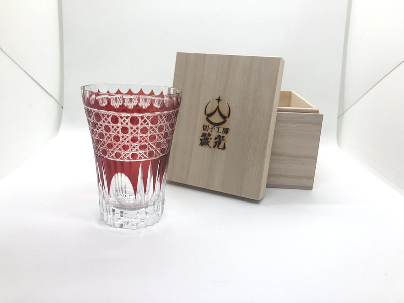 八角籠目タンブラー - 玻璃杯 - 玻璃 红色