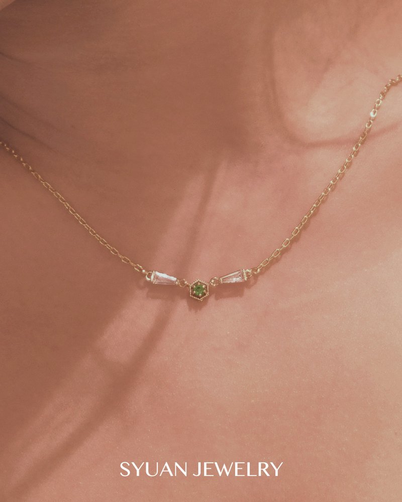 Tinker Bell小精灵— 绿锆石项链生日 情人节礼物 - 项链 - 其他金属 