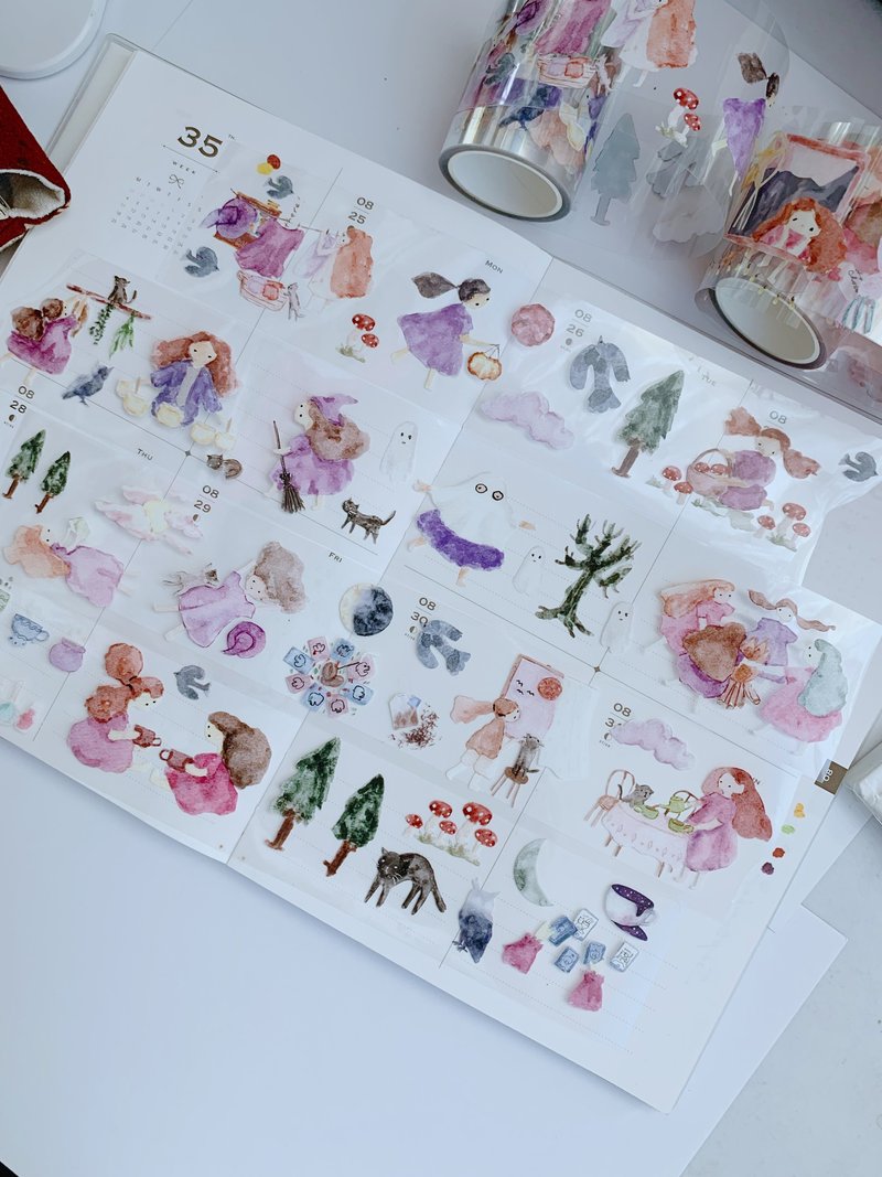 Little Luna / 5cm 透明 PET 和纸胶带 - 纸胶带 - 其他材质 