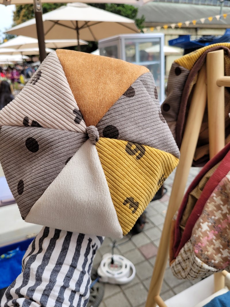 拼接贝蕾帽 - 帽子 - 棉．麻 