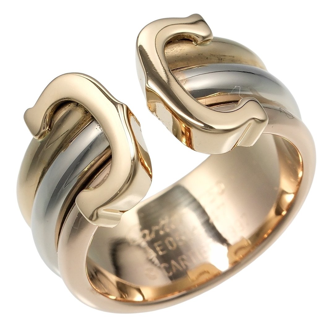 【日本直送】Cartier 戒指 2C 三环金 8号 戒指 K18金 YG PG WG 约7.8g CARTIER【二手】A级品 - 戒指 - 贵金属 金色