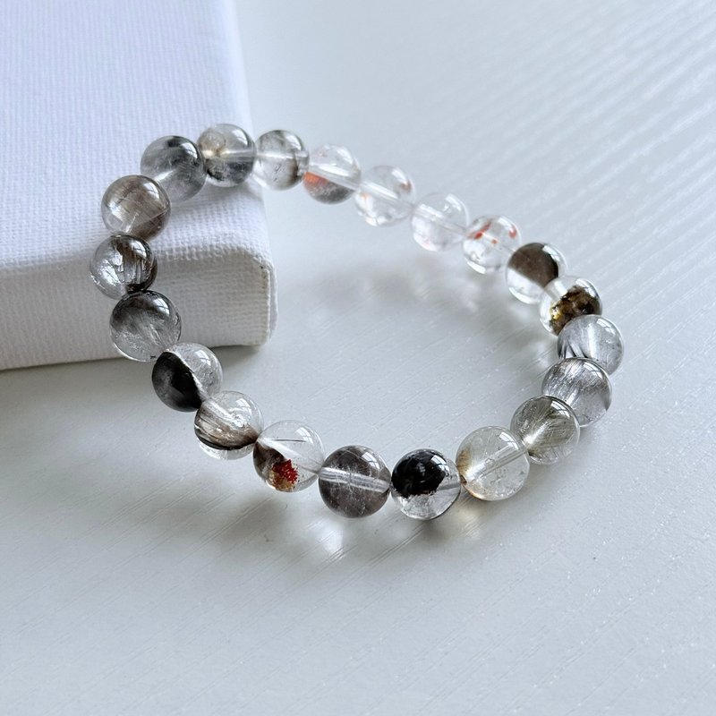 锦鲤黑银钛 9MM - 手链/手环 - 水晶 黑色