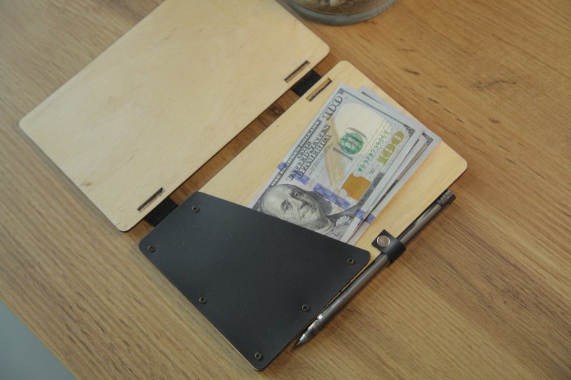 Check Holder with pen holder, Wooden Check Presenter FREE ENGRAVING - 其他 - 木头 多色