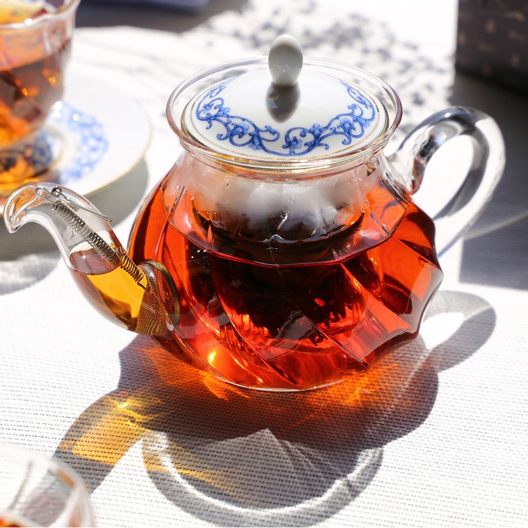 晶艳亚洲花茶壶(700ml) - 茶具/茶杯 - 玻璃 蓝色