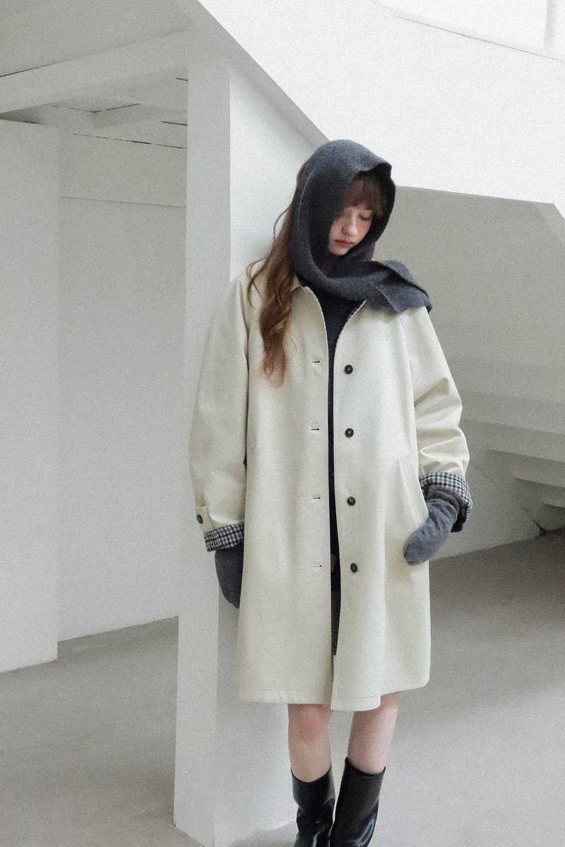 画报艺术馆 / 正反两穿格子风衣外套 / 100%棉 - 女装休闲/机能外套 - 其他材质 多色