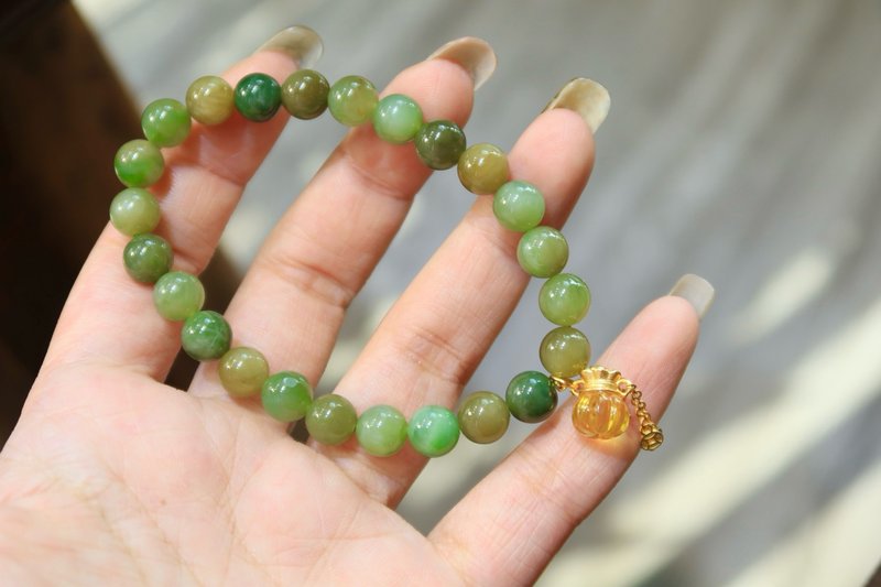 天然精品新疆且末料黑羊洞碧玉手链 呱呱来财和田玉手链 生日礼物 - 手链/手环 - 玉石 