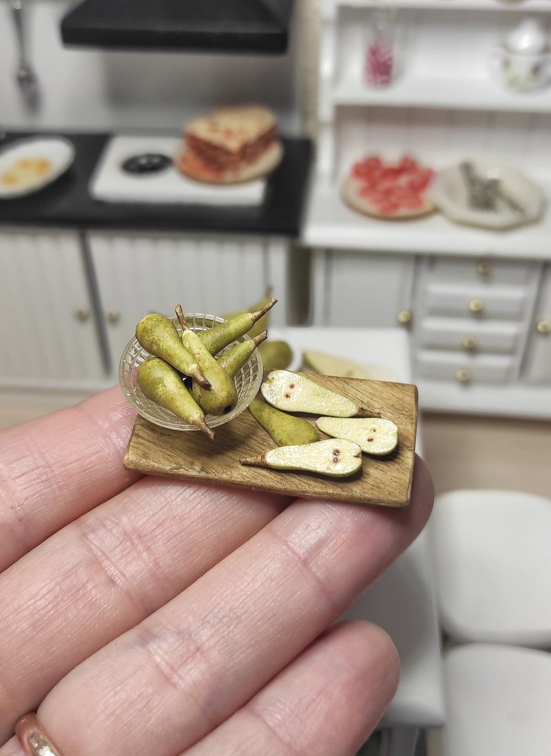 小食品 微型水果 迷你食品 娃娃家的梨子 娃娃的水果 - 玩偶/公仔 - 粘土 