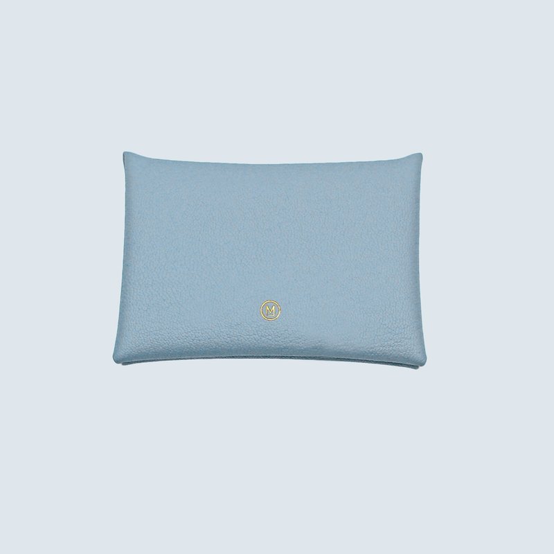 定制化礼物革马卡龙粉蓝色卡片套/钱包/card holder/card case - 皮夹/钱包 - 真皮 蓝色