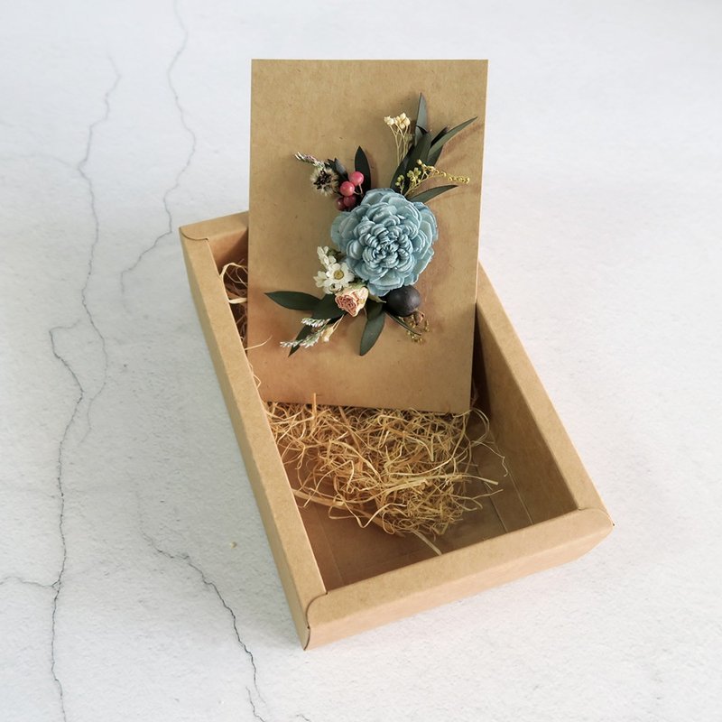 干燥花卡片 扩香花卡片 礼盒 - 卡片/明信片 - 植物．花 蓝色