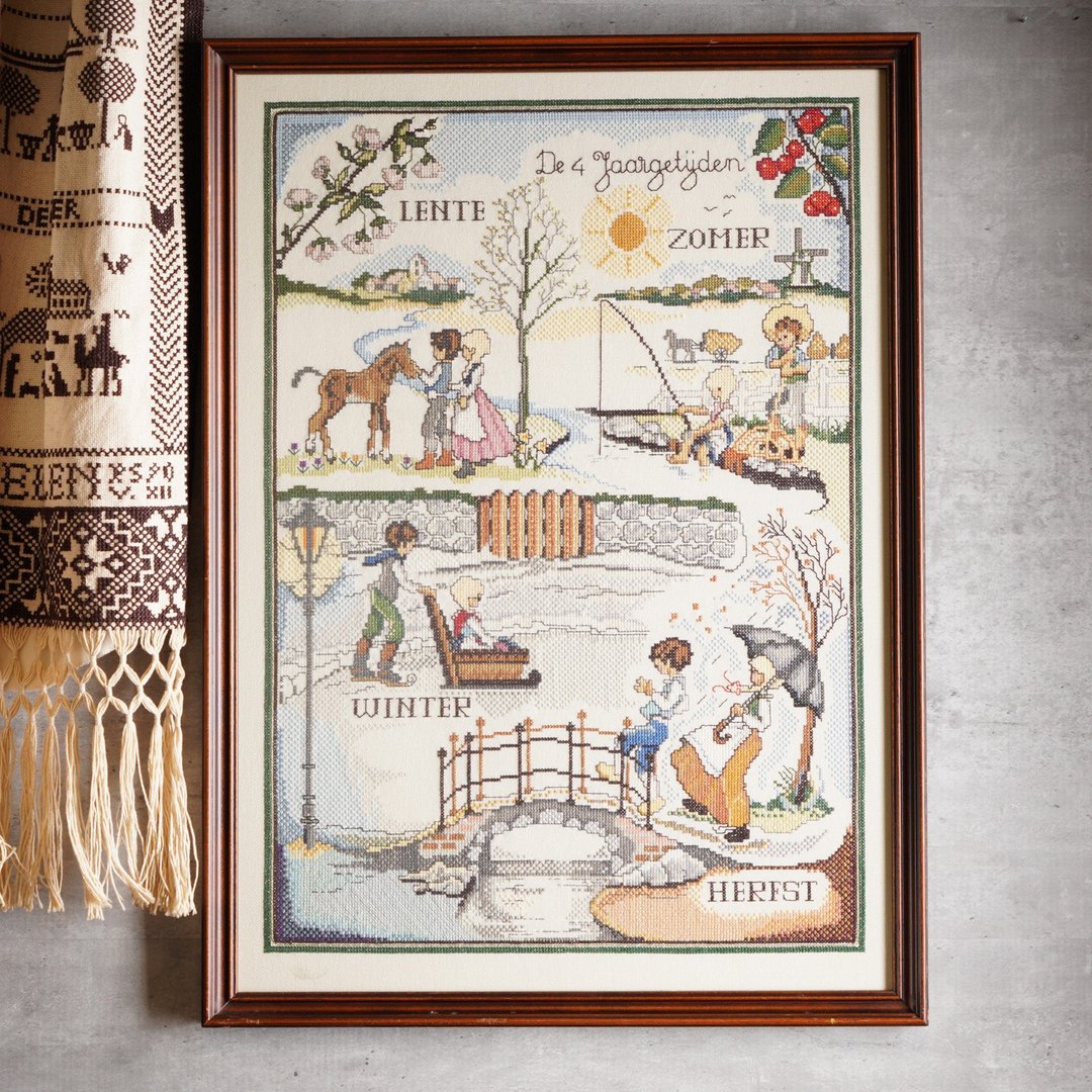 1980荷兰四季风景刺绣挂画 - 海报/装饰画/版画 - 绣线 多色