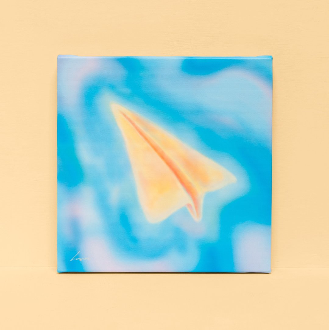 纸飞机的夏天-挂画/装饰画/画/画作/天空/云/蓝天/疗愈/飞机 - 海报/装饰画/版画 - 棉 蓝色